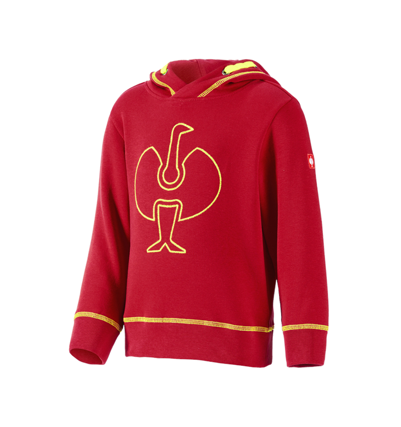 Överdelar: Hoody-Sweatshirt e.s.motion 2020, barn + eldröd/varselgul 1