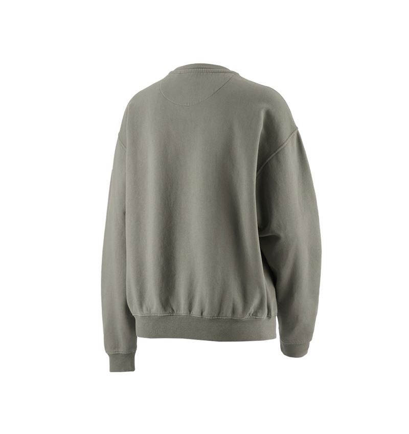 Överdelar: Oversize sweatshirt e.s.motion ten, dam + mossgrön vintage 4