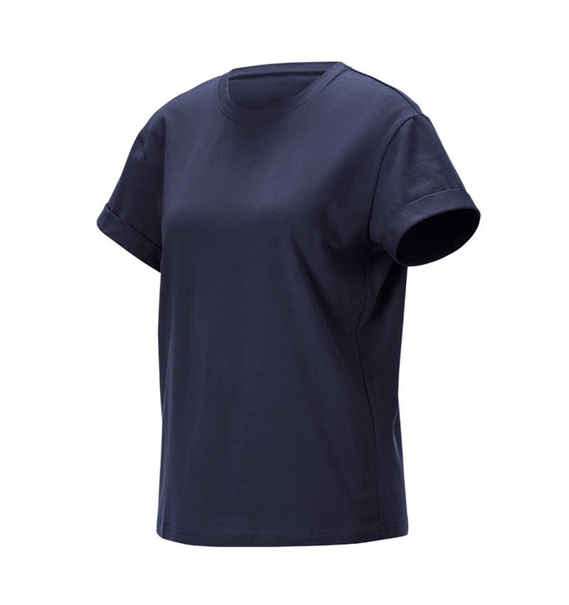 Shirts, Pullover & more: e.s. T-shirt cotton stretch rolled sleeve, ladies + navy 3