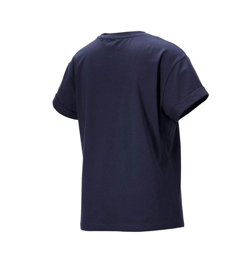 Shirts, Pullover & more: e.s. T-shirt cotton stretch rolled sleeve, ladies + navy 4