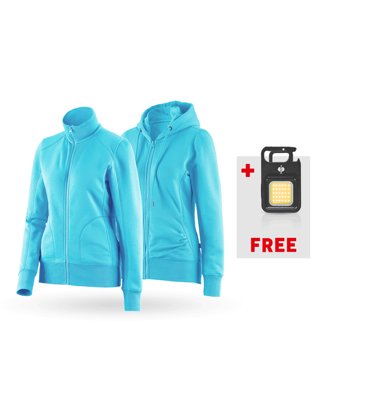 Clothing: SET: Sweatjacket+hoody sweatjacket poly cotton, l. + capri