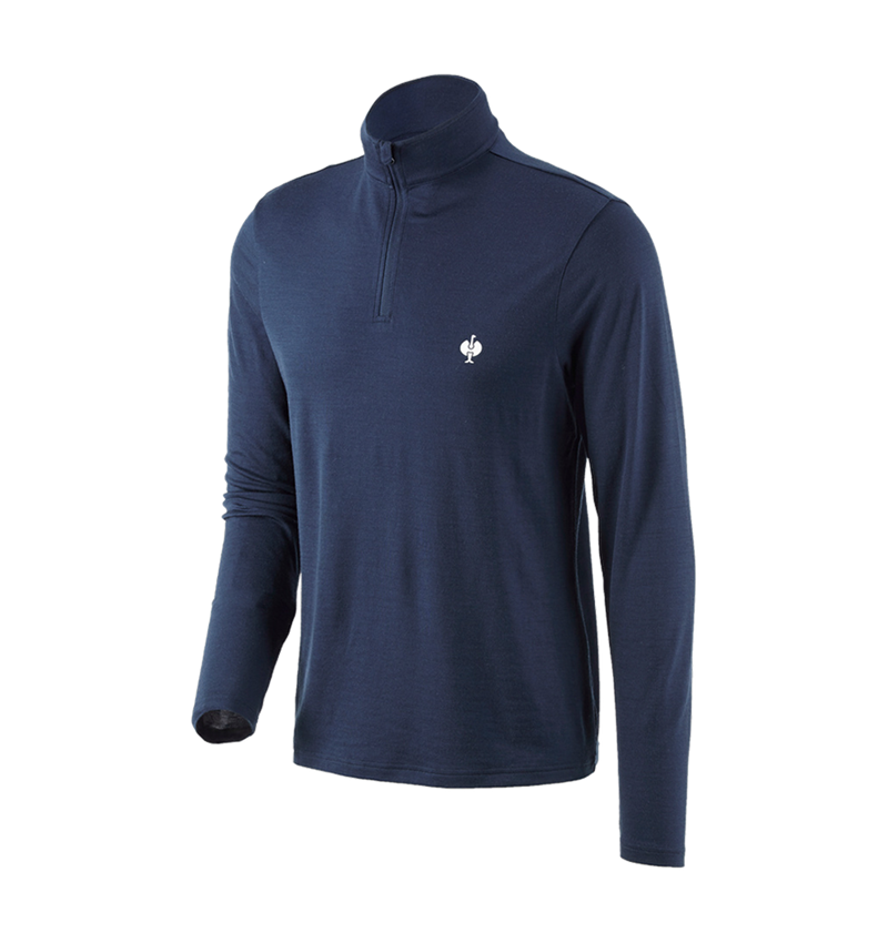 Överdelar: Troyertröja Merino e.s.trail + djupblå/vit 3