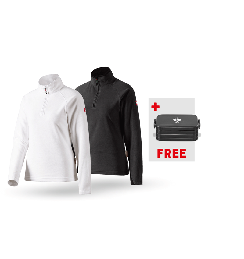Clothing sets: SET: 2x Ladies' Microfleece troyer dryplexx® + white