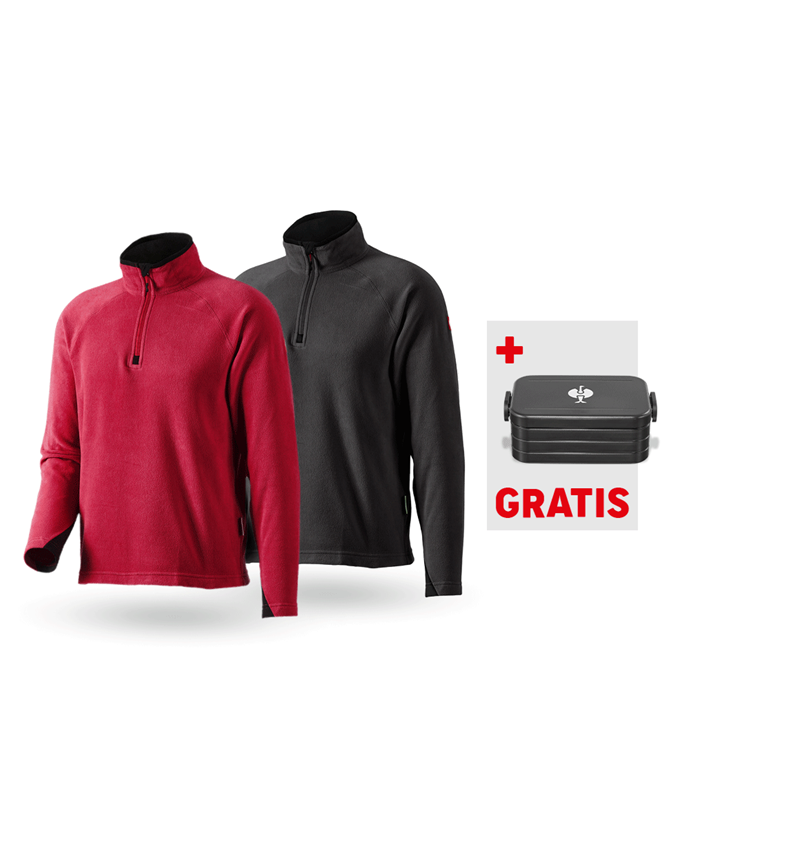 Överdelar: SET: 2x Microfleecetroyertröja dryplexx® micro + röd