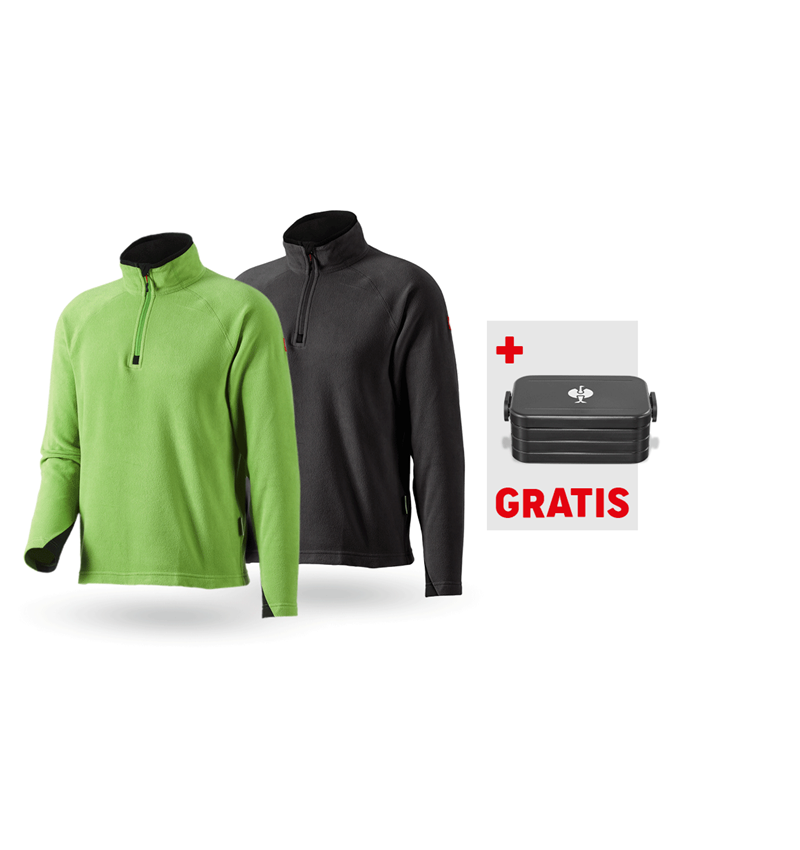 Överdelar: SET: 2x Microfleecetroyertröja dryplexx® micro + sjögrön