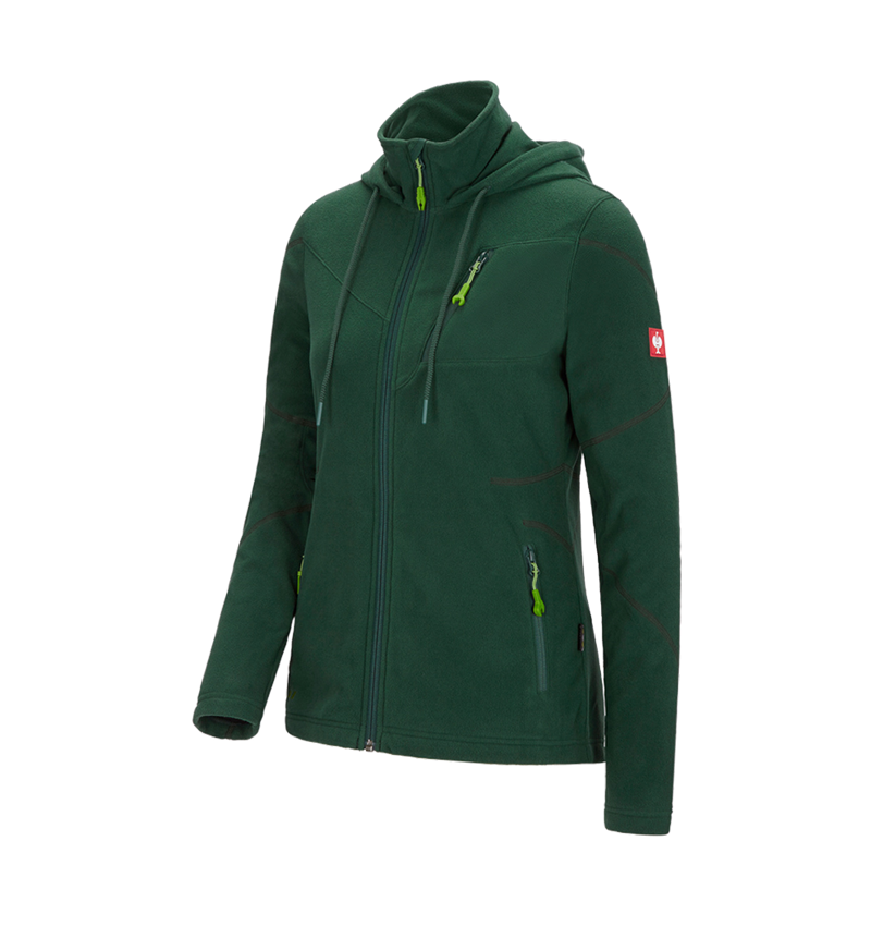 Work Jackets: Hooded fleece jacket e.s.motion 2020, ladies' + green 2