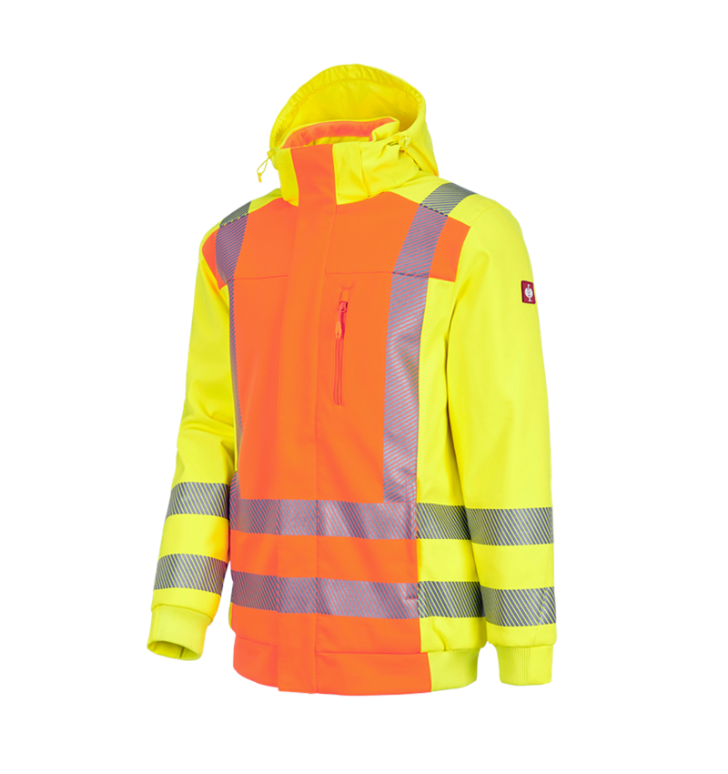 Work Jackets: High-vis winter softshell jacket e.s.motion 2020 + high-vis orange/high-vis yellow 2