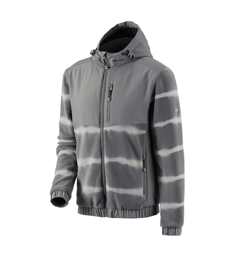 Teman: Hybrid huvfleecejacka tie-dye e.s.motion ten + granit/opalgrå 3