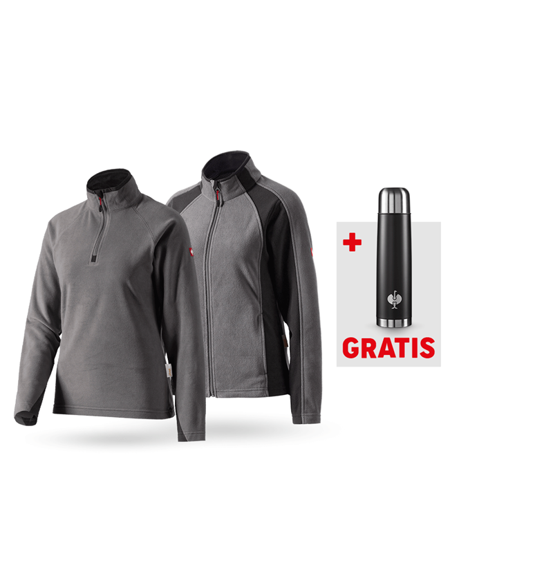 Kläder: SET: Dam microfleece troyer dryplexx micro+jacka + antracit/svart