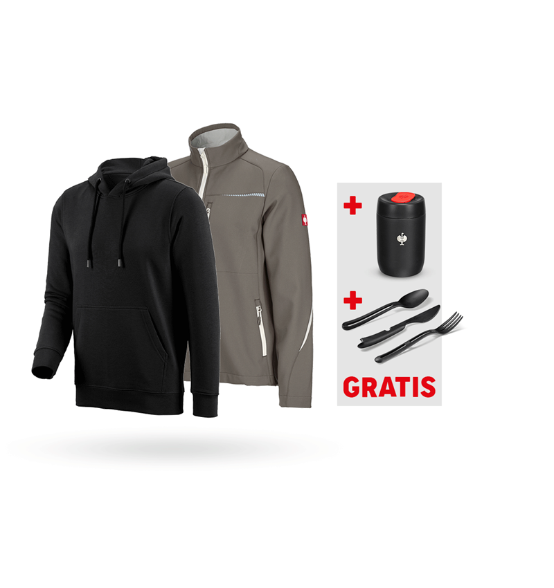 Kläder: SET: Softshelljacka e.s.motion 2020 + hoody + sten/gips