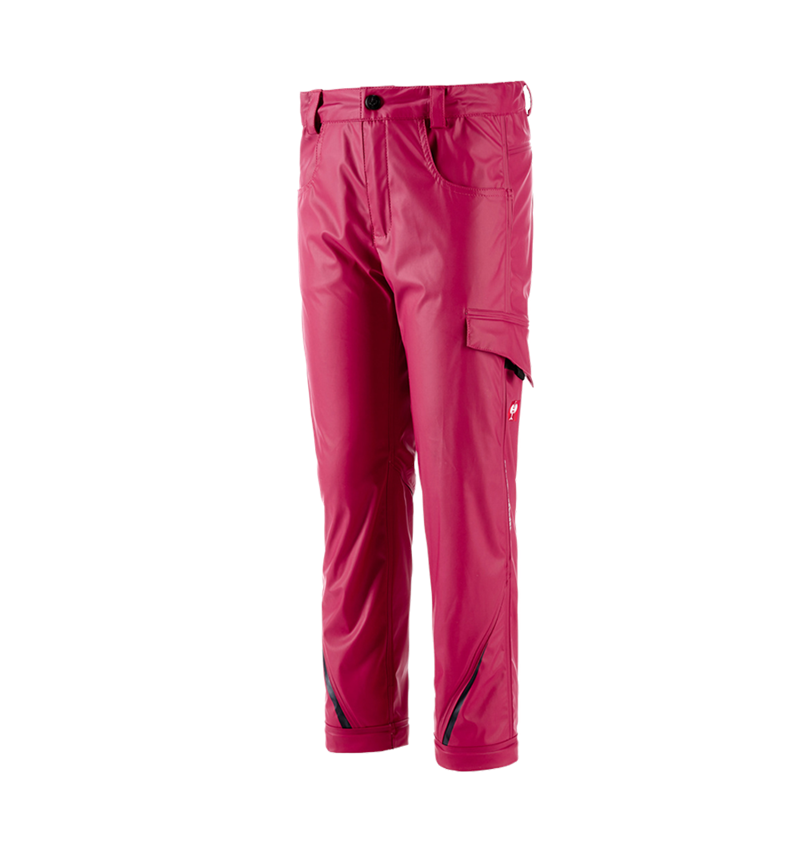Trousers: Rain trousers e.s.motion 2020 superflex,children's + berry/navy