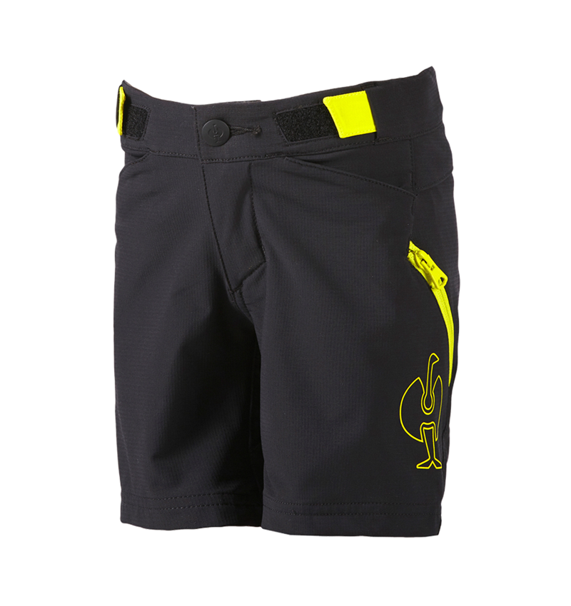 Shorts: Funktionsshort e.s.trail, barn + svart/acidgul 3