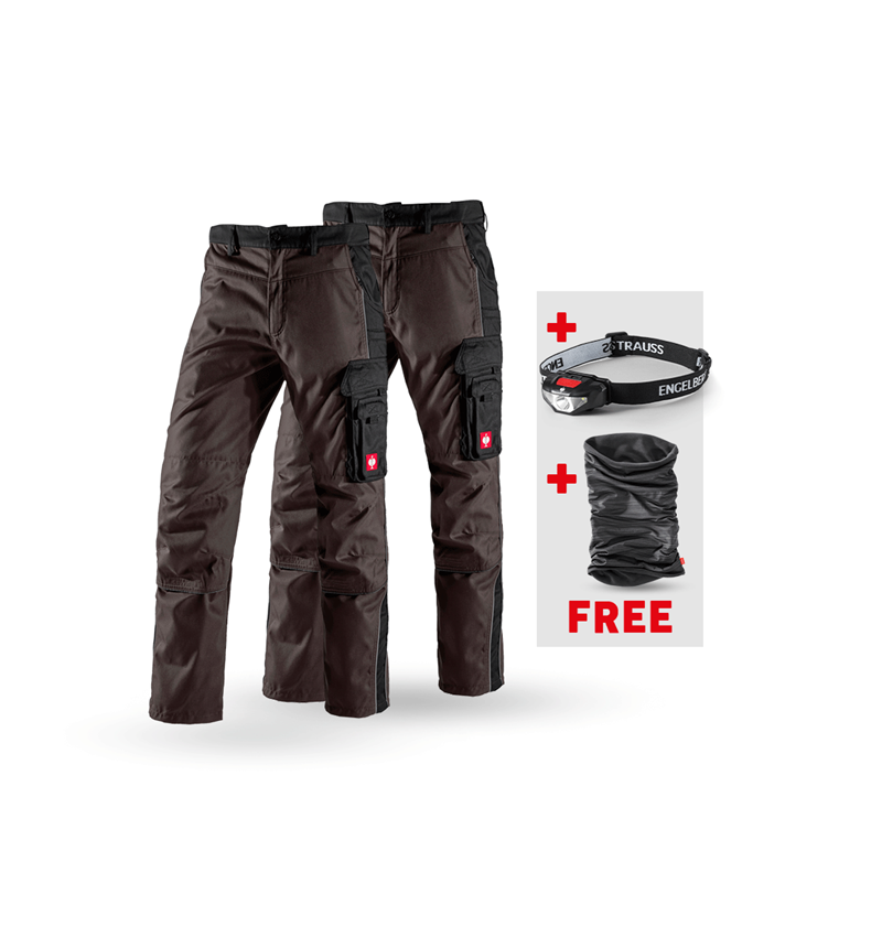 Larger gifts: SET: 2x Trousers e.s.active + brown/black