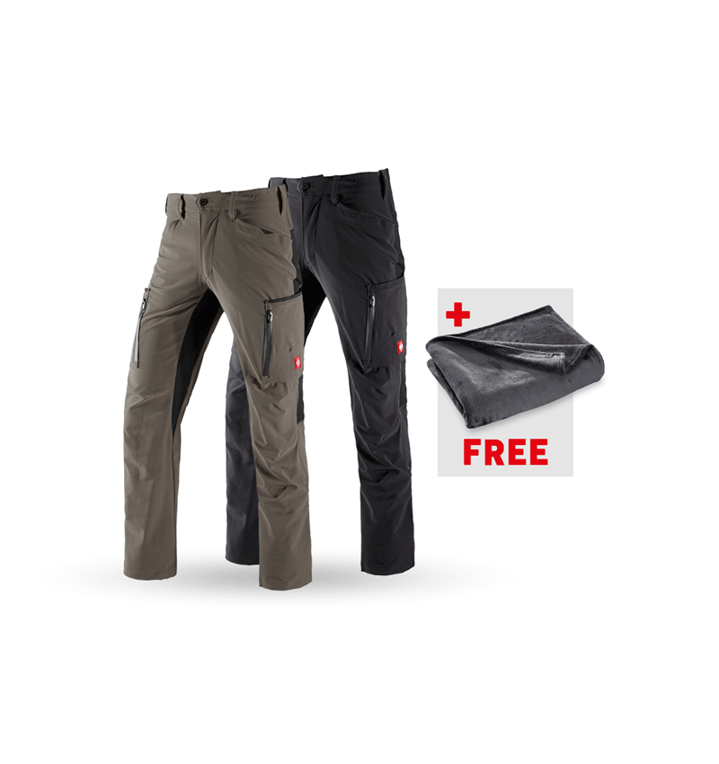 Clothing sets: SET: 2x Cargo trousers e.s.vision stretch + stone/black