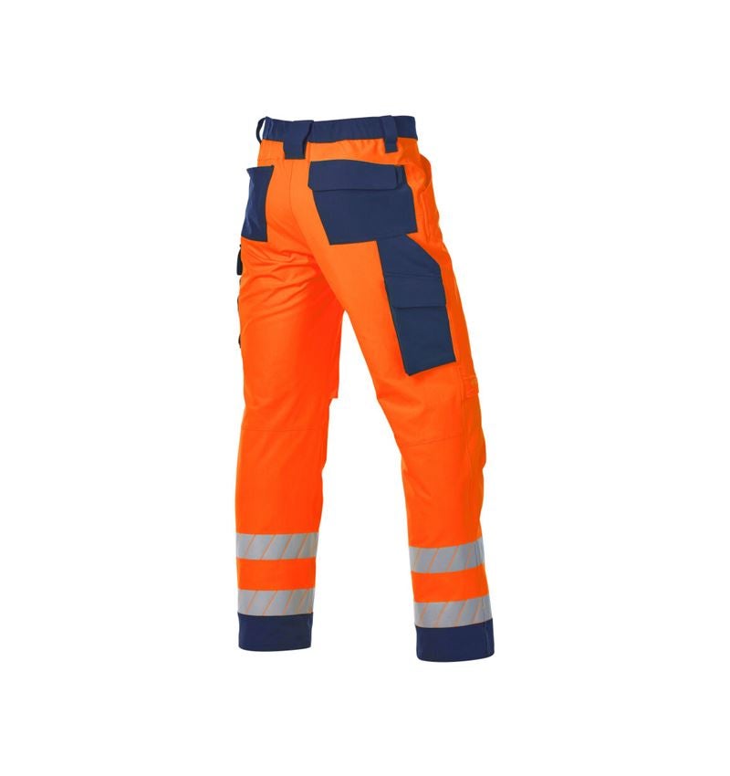 Work Trousers: High-vis trousers e.s.line.core + high-vis orange/navy 6