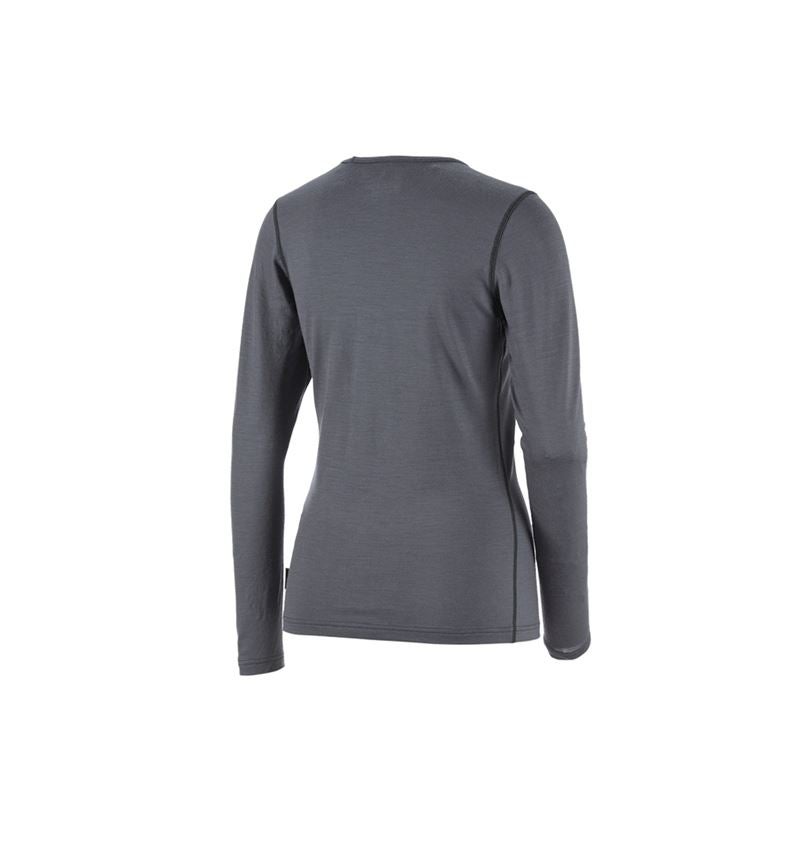 Winter accessories: e.s. Long sleeve Merino, ladies' + cement/graphite 3