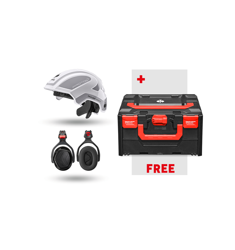 Personal Protection: Work safety set Protos + FREE STRAUSSbox 215 + white/platinum