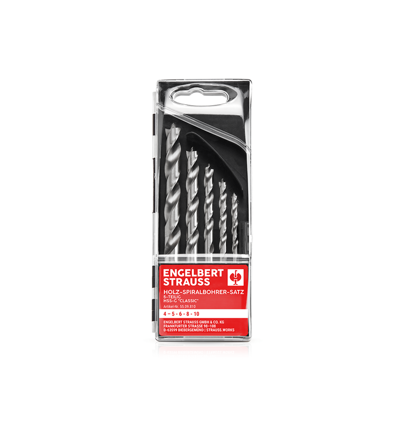 Drills: e.s. HSS-G Wood spiral drill set classic