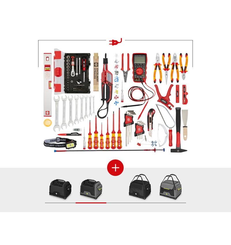 STRAUSSbox System: Verktygsset Elektro-Profi inkl. STRAUSSbox + basaltgrå/acidgul
