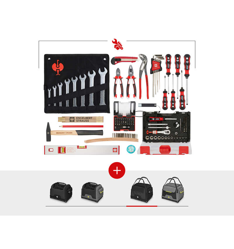 STRAUSSbox System: Tool set Allround incl. STRAUSSbox + black