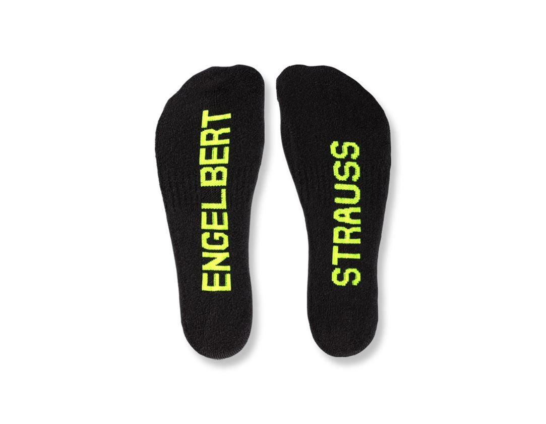 Socks: e.s. Allround socks Classic light/mid,pack of 3 + black/high-vis yellow