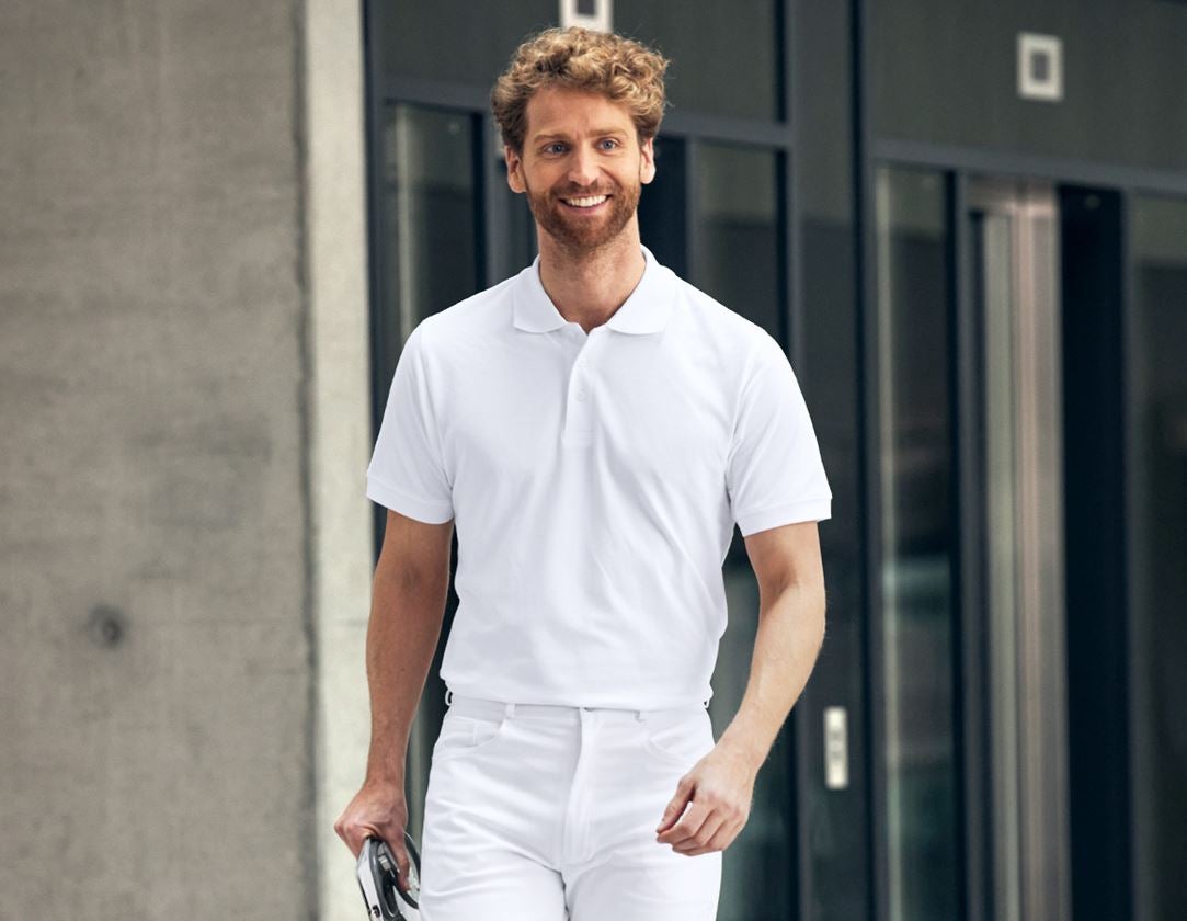Shirts, Pullover & more: e.s. Polo shirt cotton + white