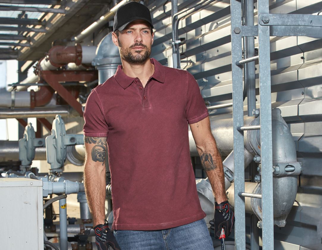 Överdelar: e.s. Polo-Shirt vintage cotton stretch + rubin vintage