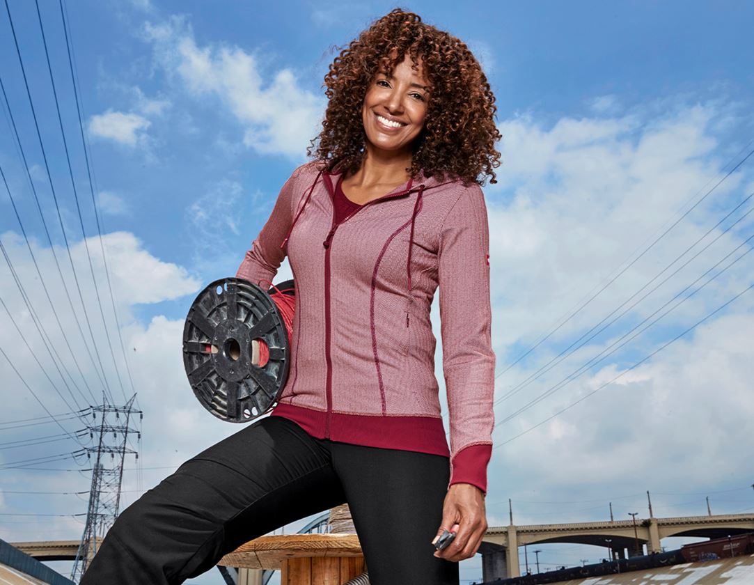 Shirts, Pullover & more: e.s. Functional hooded jacket herringbone, ladies' + ruby 2