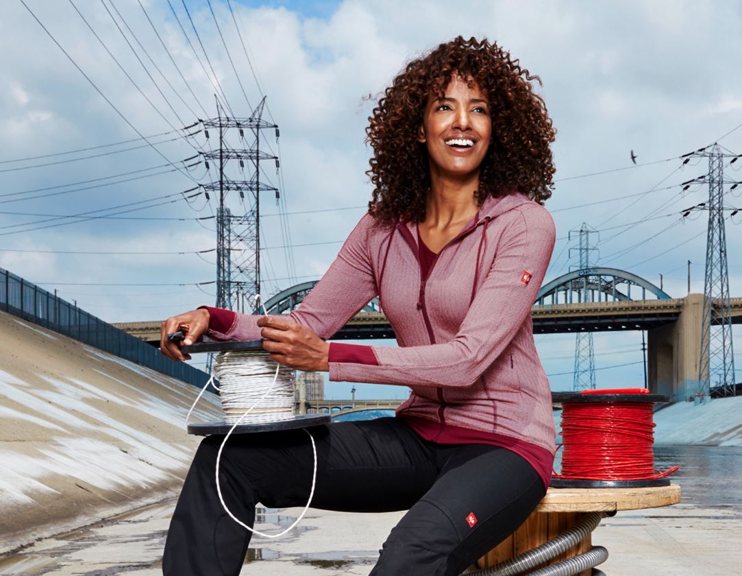 Shirts, Pullover & more: e.s. Functional hooded jacket herringbone, ladies' + ruby 3