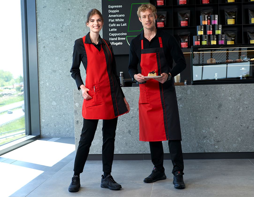 Aprons: Bib Apron Steyr + red/black