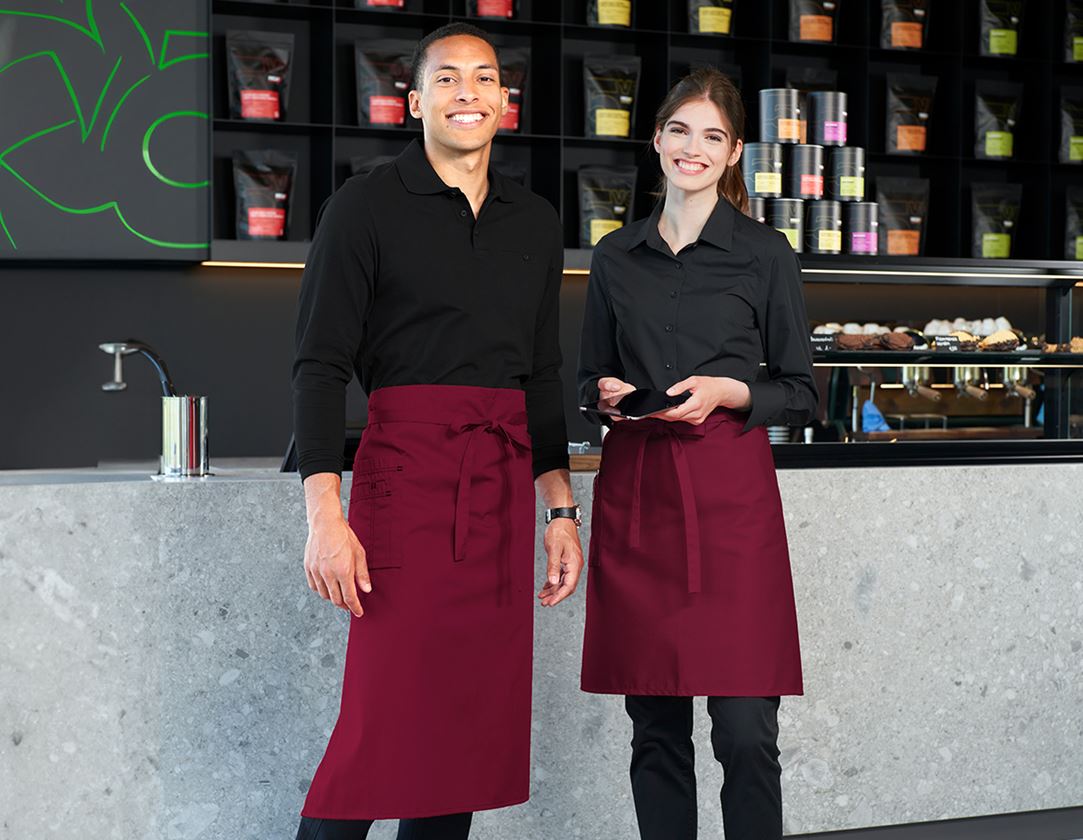 Aprons: Mid-Length Apron + bordeaux/black 1