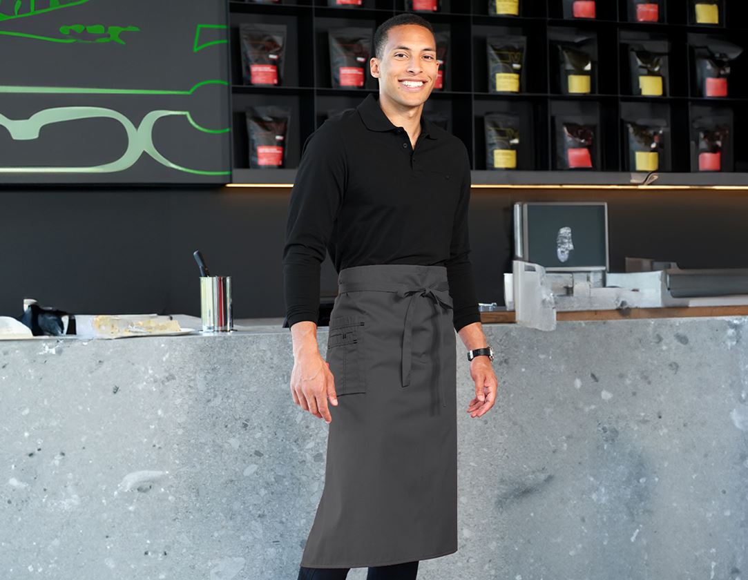 Aprons: Mid-Length Apron + grey/black