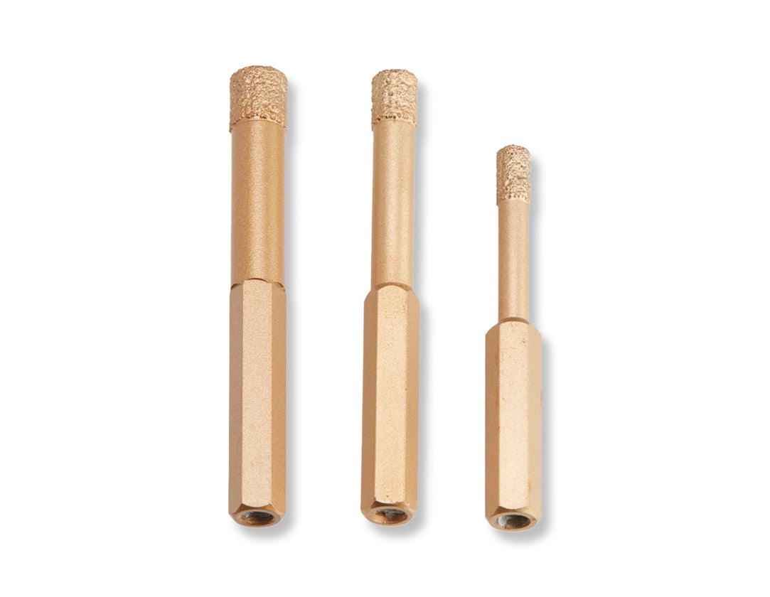 Drills: e.s. Diamond tile drill set, hex shaft 2