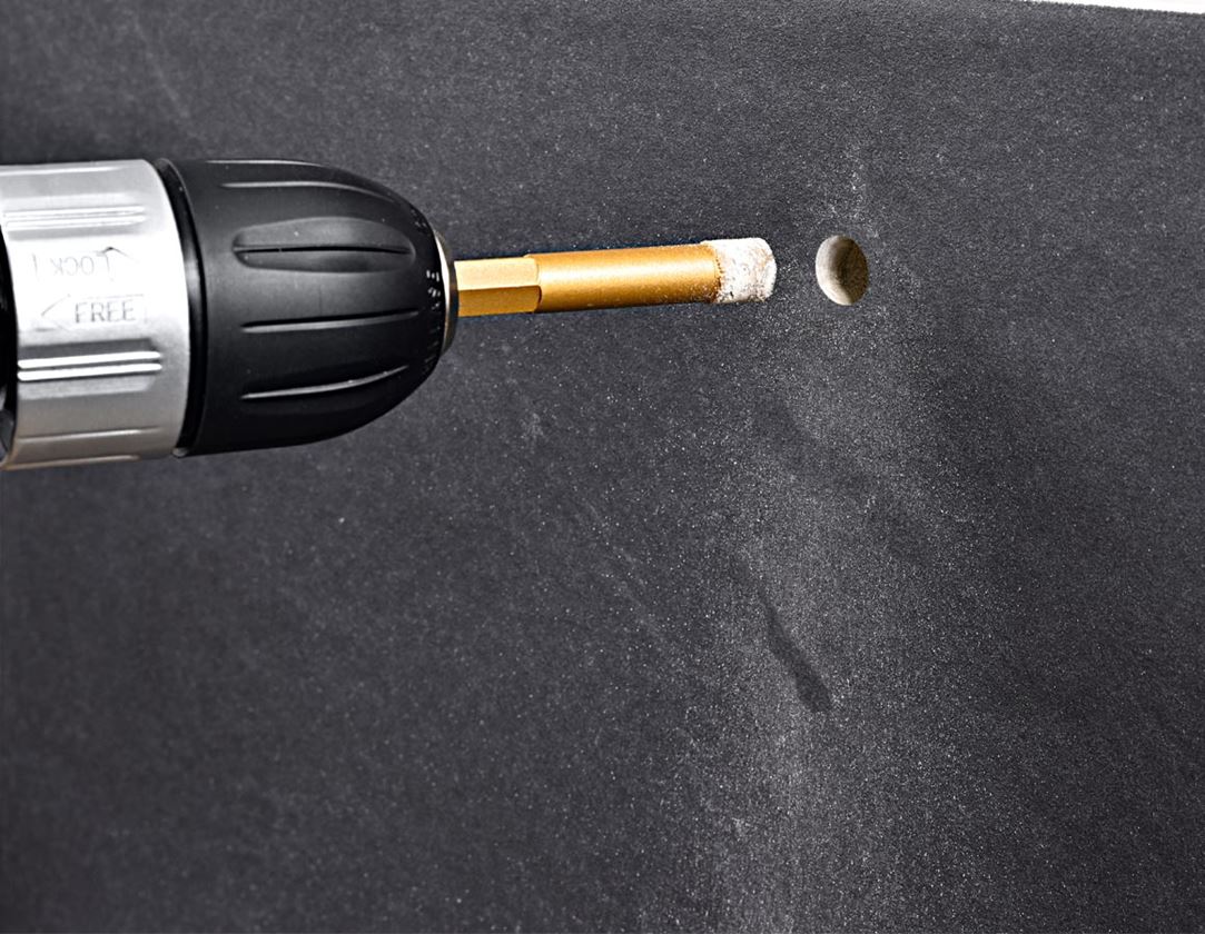 Drills: e.s. Diamond tile drill set, hex shaft 4