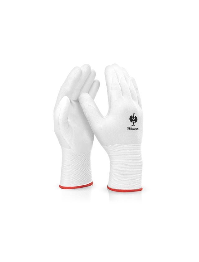 Coated: PU micro gloves + white