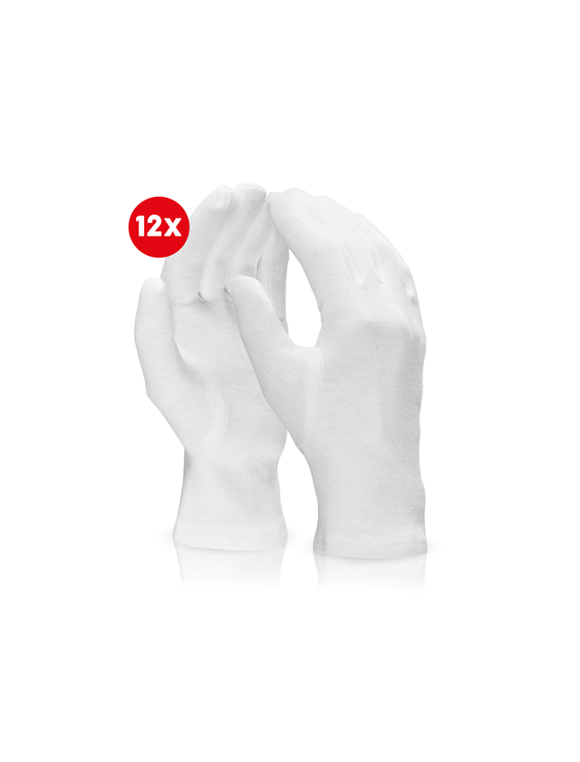 Textil: Trikåhandskar, vita, 12-pack + vit