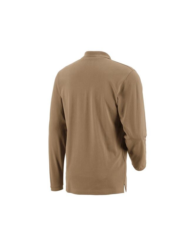 Teman: e.s. Longsleeve-Polo cotton Pocket + khaki 1