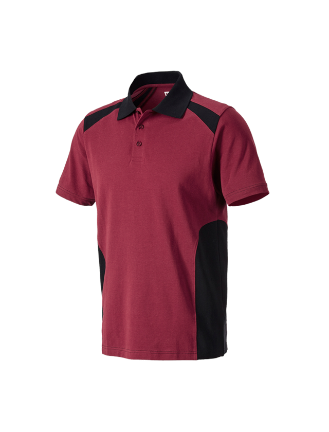 Topics: Polo shirt cotton e.s.active + bordeaux/black