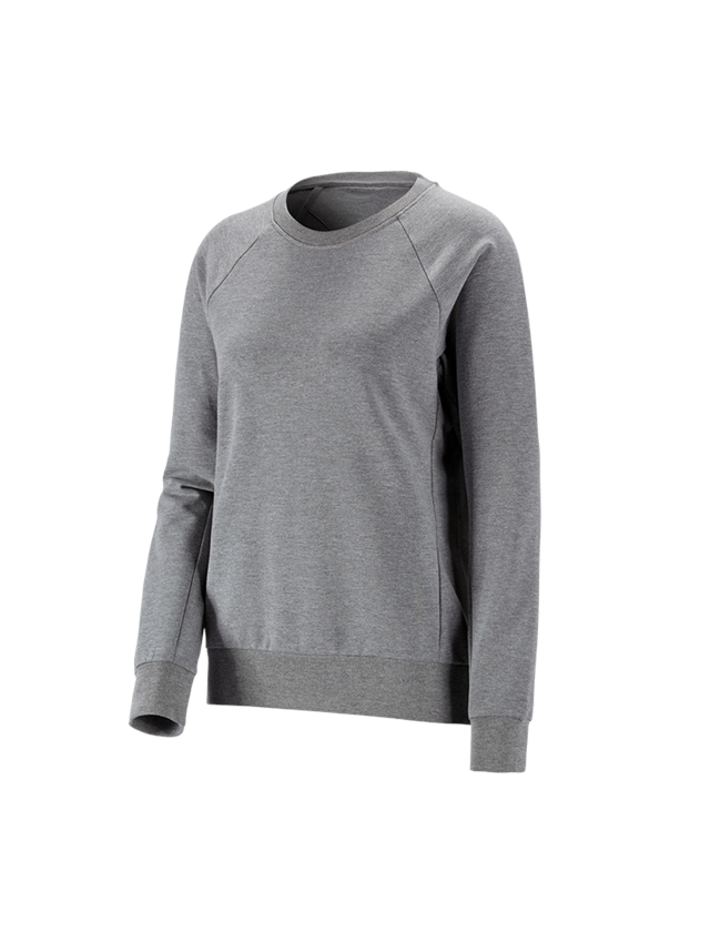 Överdelar: e.s. Sweatshirt cotton stretch, dam + gråmelerad 3
