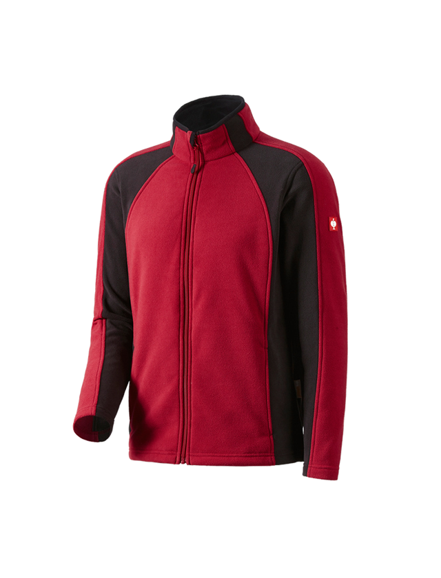 Work Jackets: Microfleece jacket dryplexx® micro + red/black 1