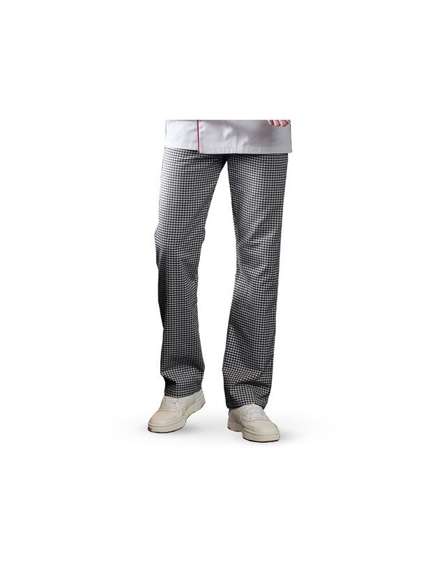 Arbetsbyxor: Kock- och bagarbyxa stretch + svart/vit