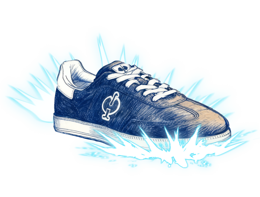Sketch of O1 work shoes e.s. Brockton low in gentian blue/white