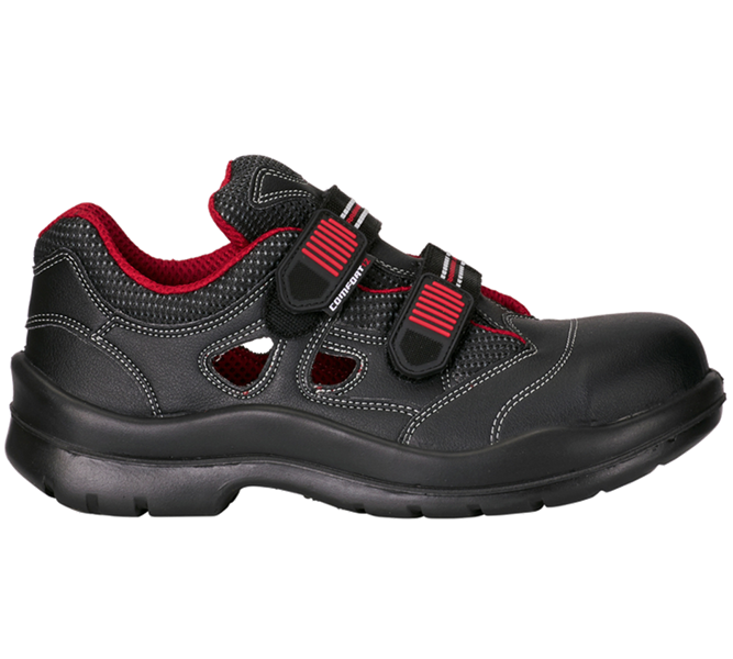Hlavné zobrazenie, S1P, S1P bezpečnostné sandále Comfort12, čierna/červená