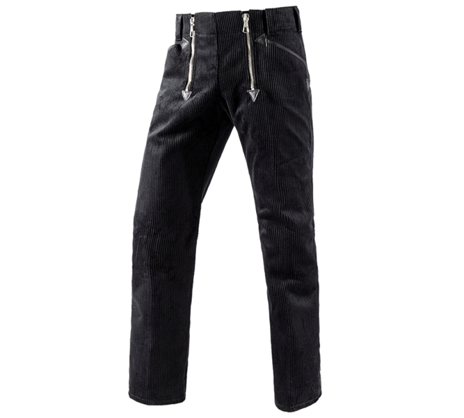 Hlavné zobrazenie, Cechové nohavice, Pracovné nohavice e.s. z hrubého kordu, bez rozší., čierna