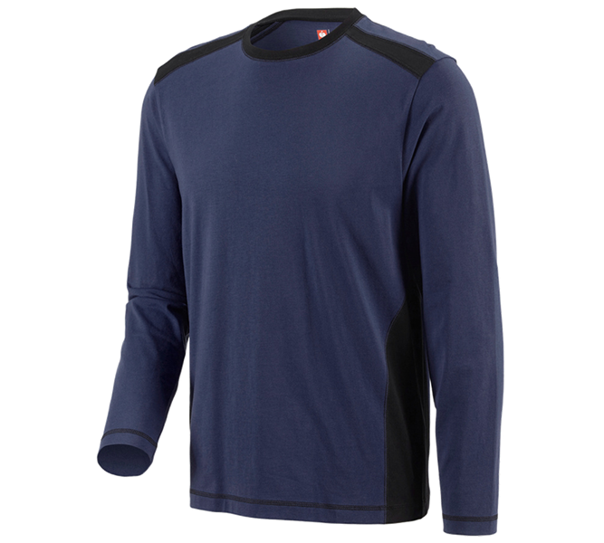 Hlavné zobrazenie, Tričko s dlhým rukávom, Tričko s dlhým rukávom e.s.active cotton, tmavomodrá/čierna