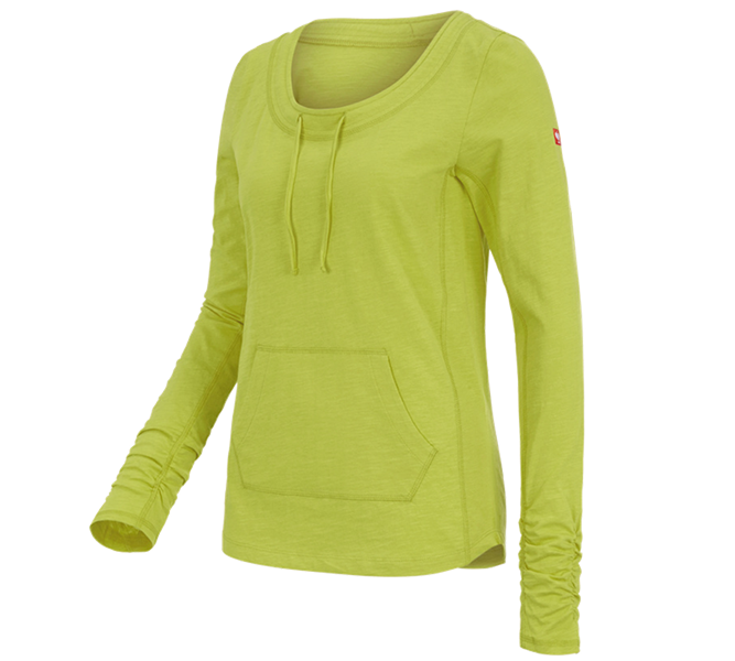 Hlavné zobrazenie, Tričko s dlhým rukávom, Tričko s dlhým rukávom e.s. cotton slub, dámske, májová zelená