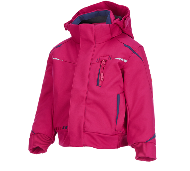 Hlavné zobrazenie, Zimné bundy, Zimná softshellová bunda e.s.motion 2020, detská, bobuľová/tmavomodrá