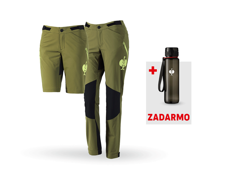 Hlavné zobrazenie, VÝPREDAJ, SÚPRAVA: Funkčné nohavice+ Šortky e.s.trail,dámska, borievkovo zelená/limetkovo zelená