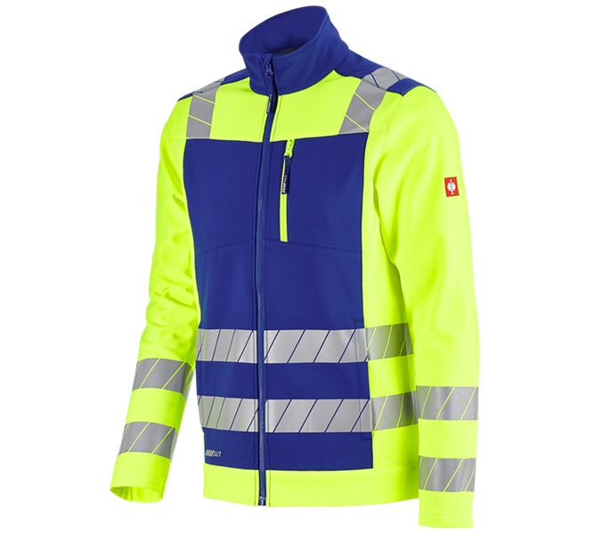 Hlavné zobrazenie, Reflexné oblečenie, Reflexná ochranná softshell. bunda e.s.motion 24/7, nevadzovo modrá/výstražná žltá