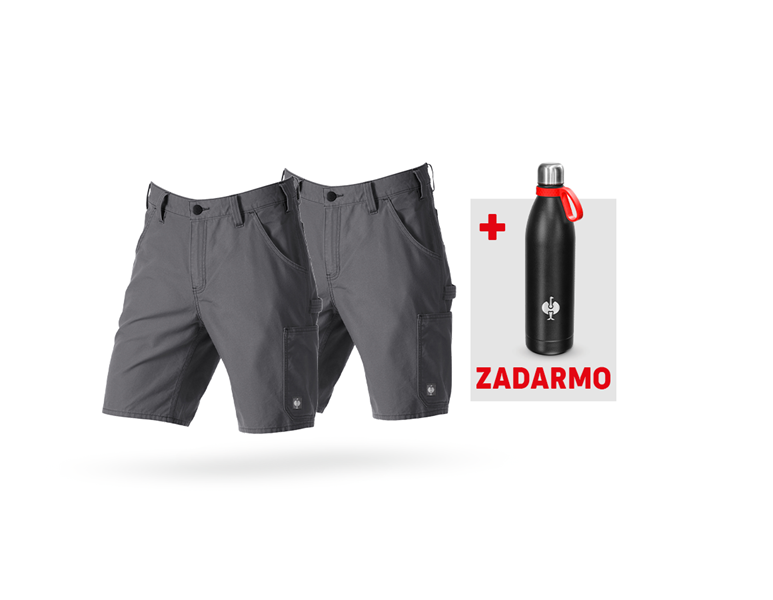 Hlavné zobrazenie, VÝPREDAJ, SÚPRAVA: 2x Šortky e.s.iconic + ZADRAMO termoska, karbónová sivá